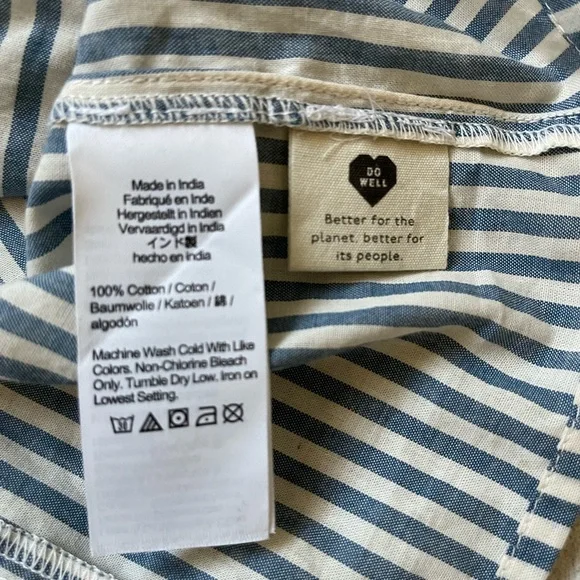 NWT Madewell Courtyard Flutter-Sleeve Top in Stripe - Picture 7 of 8